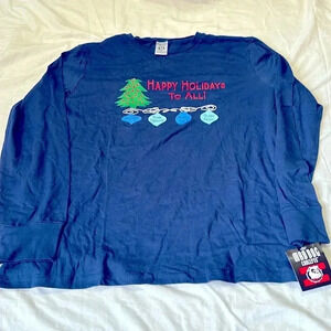 Mad Dog Concepts Holiday Long  Sleeve Pajama Top Large NWT